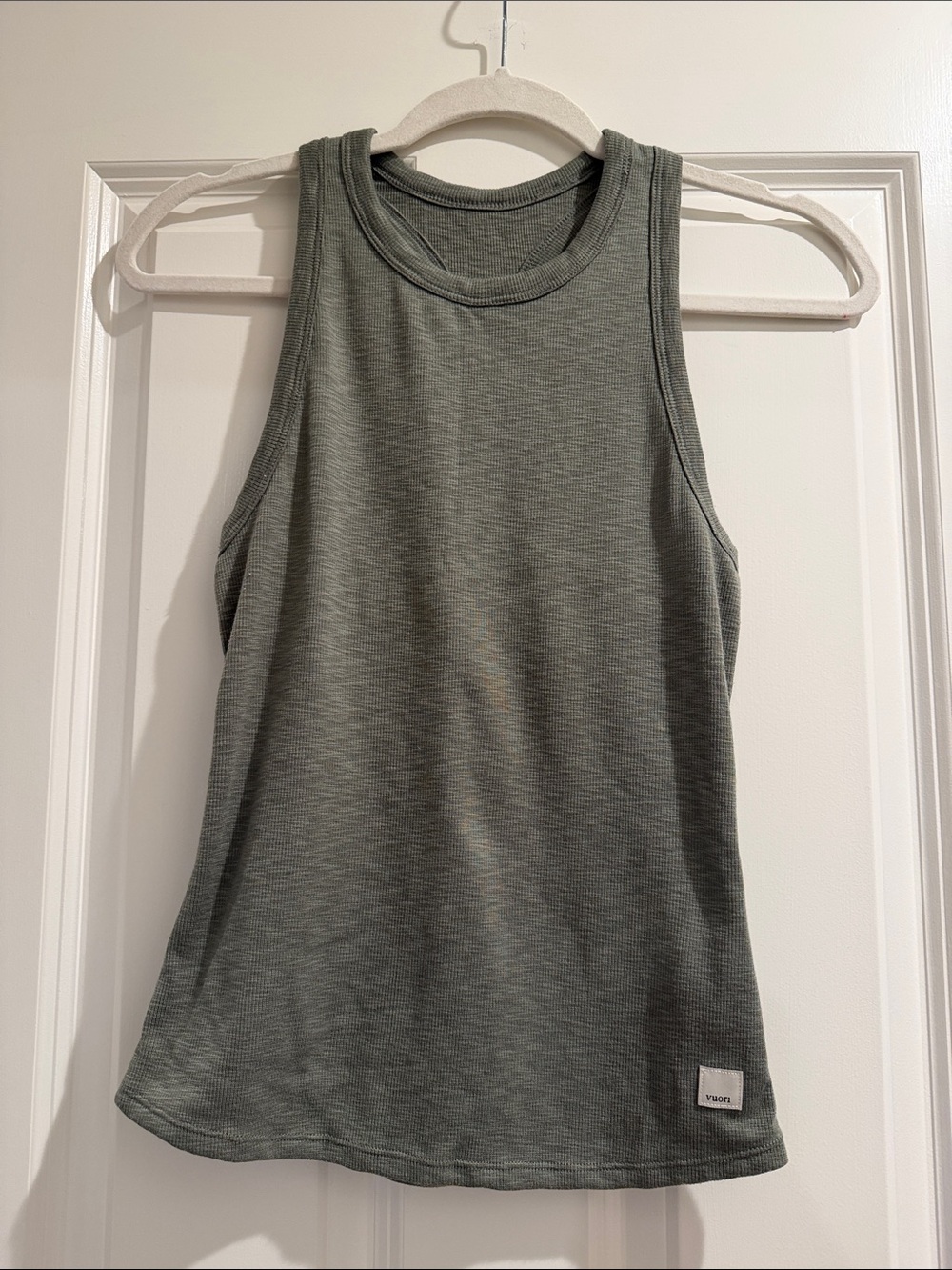 Vuori Olive Ribbed Racerback Tank